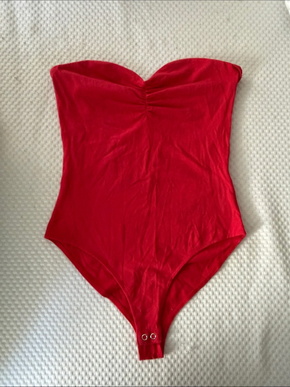Forever 21 Red Strapless Bandeau Bodysuit